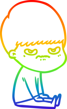 gökkuşağı gradyan çizgi çizimi bir insan tarafından çizilmiş bir çizgi çocuk