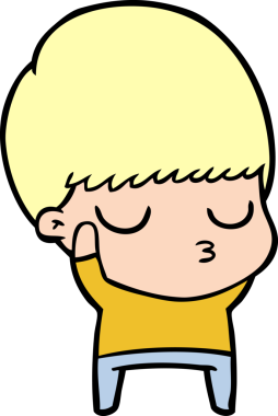 Bir insan tarafından çizilmiş sakin çocuk çizgi filmi.