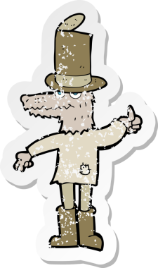 Bir insan tarafından çizilmiş bir kurt adamın gerilimli çıkartması.