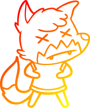 Bir insan tarafından çizilen ölü tilkinin sıcak çizgi çizimi