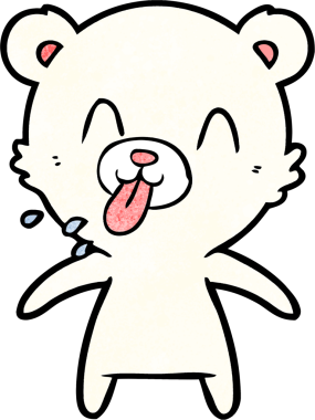 kaba karikatür kutup ayısının insan tarafından çizilmiş dili.