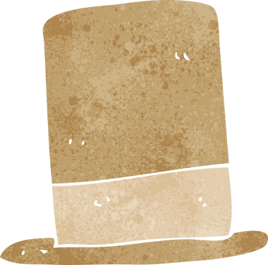 Bir insan tarafından çizilmiş eski bir şapka.