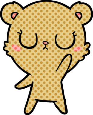 Bir insan tarafından çizilmiş barışçıl çizgi film ayısı.