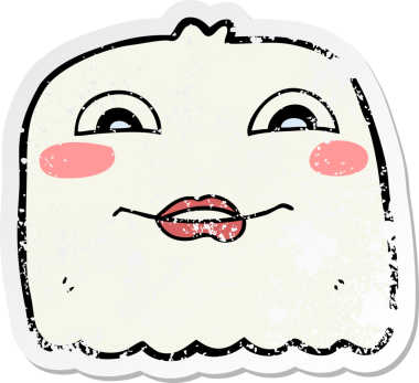 Bir insan tarafından çizilmiş karikatür bir hayaletin sıkıntılı çıkartması.