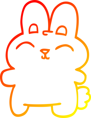 Bir insan tarafından çizilmiş mutlu çizgi film tavşanı çizimi.