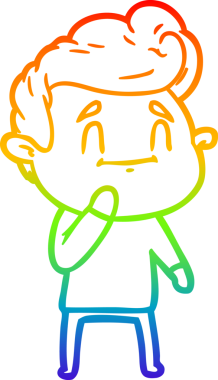 gökkuşağı gradyanı çizimi bir insan tarafından çizilmiş mutlu bir çizgi film adamı