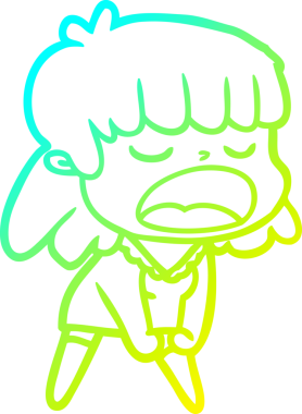 Bir insan tarafından yüksek sesle çizilmiş bir karikatür kadın çizimi.