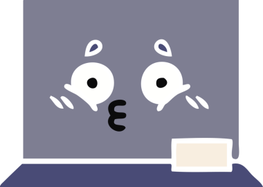 Bir insan tarafından çizilmiş düz renk retro karikatürü