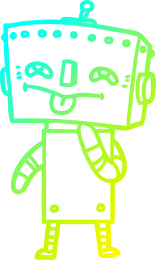 Bir insan tarafından çizilmiş soğuk gradyan robot çizimi