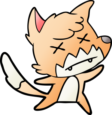 Bir insan tarafından çizilmiş ölü tilki çizgi filmi