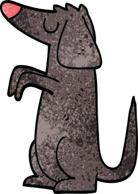 Bir insan tarafından çizilmiş iyi huylu bir köpek.