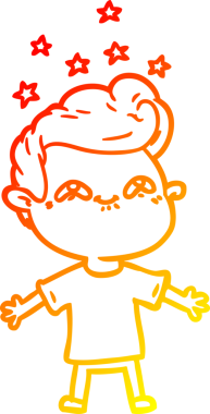 Bir insan tarafından çizilmiş mutlu çizgi film çocuğu çizimi.