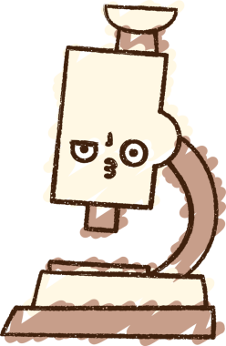 Bir insan tarafından çizilmiş mikroskop Tebeşiri