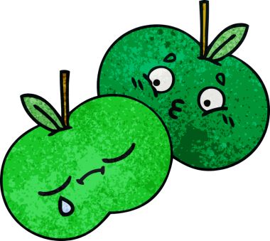 Bir insan tarafından çizilmiş elmaların retro grunge deseni