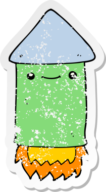 Bir insan tarafından çizilmiş karikatür havai fişeğinin sıkıntılı çıkartması.