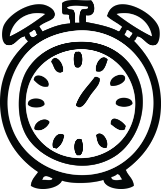 Bir insan tarafından çizilmiş bir alarm saati çizimi