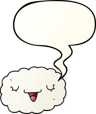 bir insan tarafından çizilmiş düzgün eğimli konuşma baloncuklu çizgi film bulutu