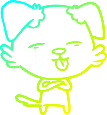 Bir insan tarafından çizilmiş bir çizgi film köpeğinin soğuk çizgi çizimi.