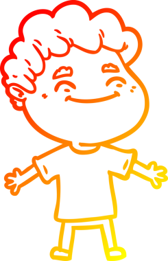 Bir insan tarafından çizilmiş, karikatür dostu bir adamın sıcak çizgi çizimi