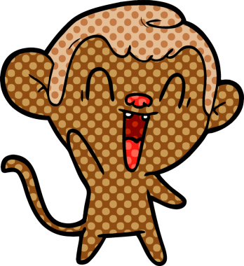 Bir insan tarafından çizilmiş gülen maymun çizgi filmi