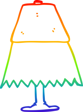 gökkuşağı gradyan çizgisi çizimi bir insan tarafından çizilmiş bir masa lambası