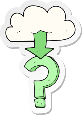 Bir insan tarafından çizilmiş buluttan indirilen bir karikatür etiketi