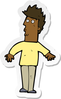 Bir insan tarafından çizilmiş bir karikatür çıkartması.