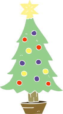 Bir insan tarafından çizilmiş bir karalama Noel ağacı.