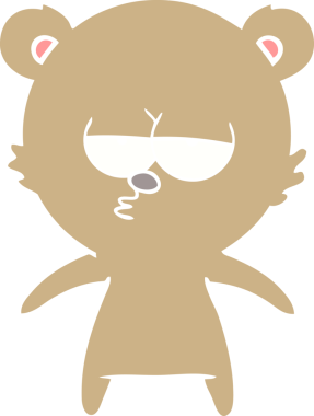 Sıkıcı ayı düz renkli çizgi film bir insan tarafından çizildi