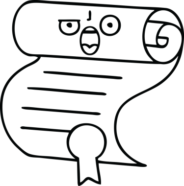 Bir insan tarafından çizilen sözleşmenin çizgi çizimi