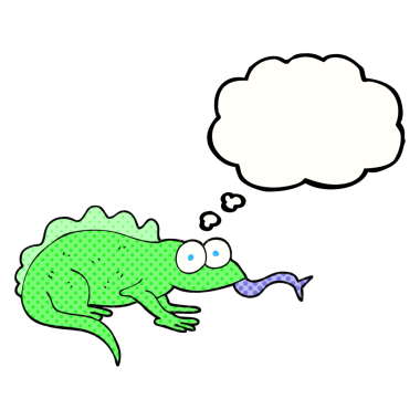 Bir insan tarafından çizilmiş serbest çizim balon karikatür kertenkelesi