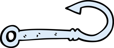 Bir insan tarafından çizilmiş karalama balık kancası.