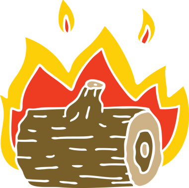 Bir insan tarafından çizilmiş garip bir kamp ateşi.