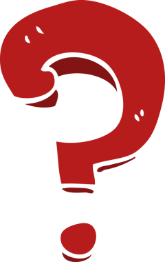 bir insan tarafından çizilmiş düz renk çizgi film soru işareti