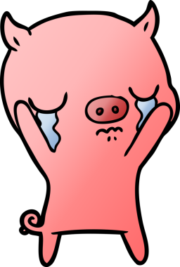 Bir insan tarafından çizilmiş domuz ağlaması.