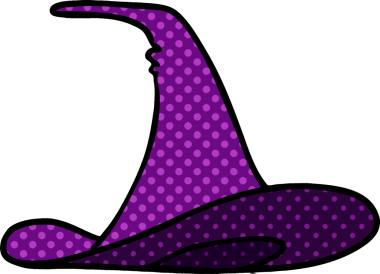 Bir insan tarafından çizilmiş bir cadı şapkası karalaması.