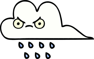 Bir insan tarafından çizilmiş bir yağmur bulutu çizgi filmi.