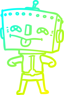 Bir insan tarafından çizilmiş soğuk gradyan robot çizimi