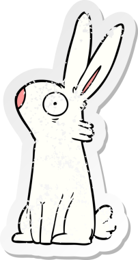 Bir insan tarafından çizilmiş karikatür çıkartması.