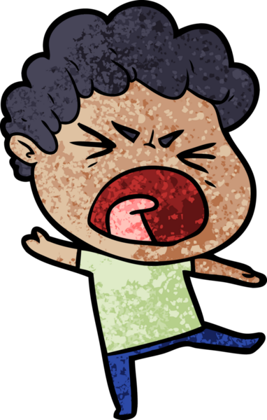 Bir insan tarafından çizilmiş öfkeli bir adam.