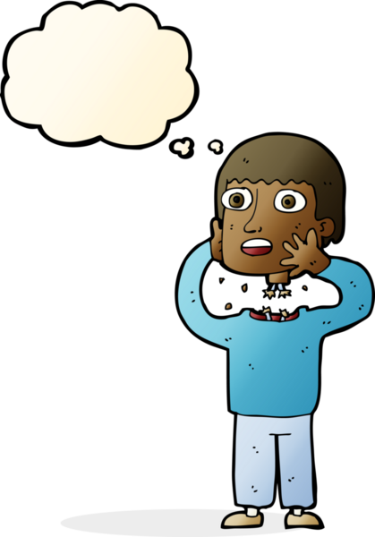 Bir insan tarafından çizilmiş düşünce baloncuklu gizli robot.