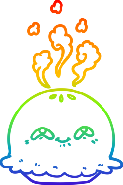 gökkuşağı gradyanı bir insan tarafından çizilmiş bir karikatür turtasının çizimi