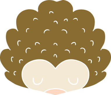 Bir insan tarafından çizilmiş düz renkli kirpi çizimi