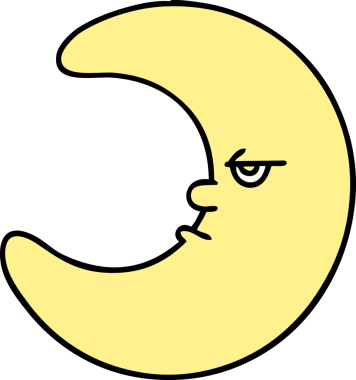 Bir insan tarafından çizilmiş bu üzgün dünyaya bakmaktan yorulmuş bir ay çizimi.