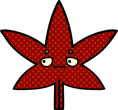 Bir insan tarafından çizilmiş güz yaprağının çizgi romanı.