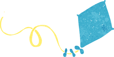 Bir insan tarafından çizilmiş çizgi film uçurtması.