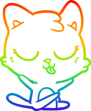 gökkuşağı gradyanı çizimi bir insan tarafından çizilmiş çizgi film kedisi