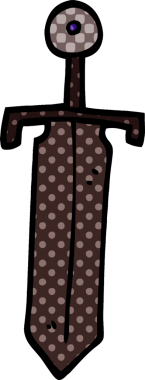 Bir insan tarafından çizilmiş eski bir kılıç.