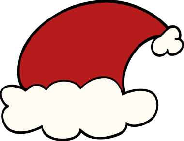 Bir insan tarafından çizilmiş noel şapkaları.