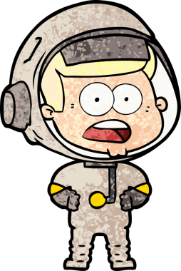 Karikatür bir insan tarafından çizilen astronotu şaşırttı.